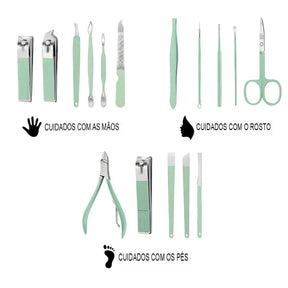 Kit Premium 16 peças – Cortadores e Acessórios de Unhas